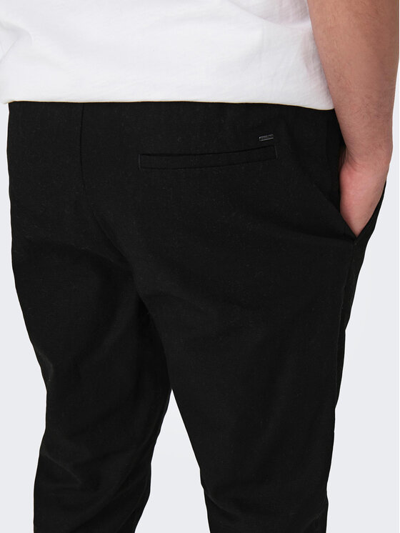 Only & Sons Only & Sons Auduma bikses 22024966 Melns Tapered Fit