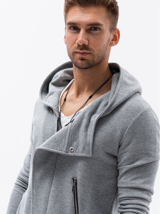 Ombre Ombre Mikina B668 Šedá Regular Fit