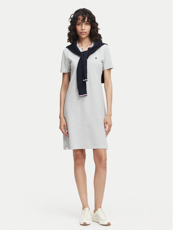 Beverly Hills Polo Club Beverly Hills Polo Club Sukienka codzienna P-SS26W-ABP526591-0461 Szary Regular Fit