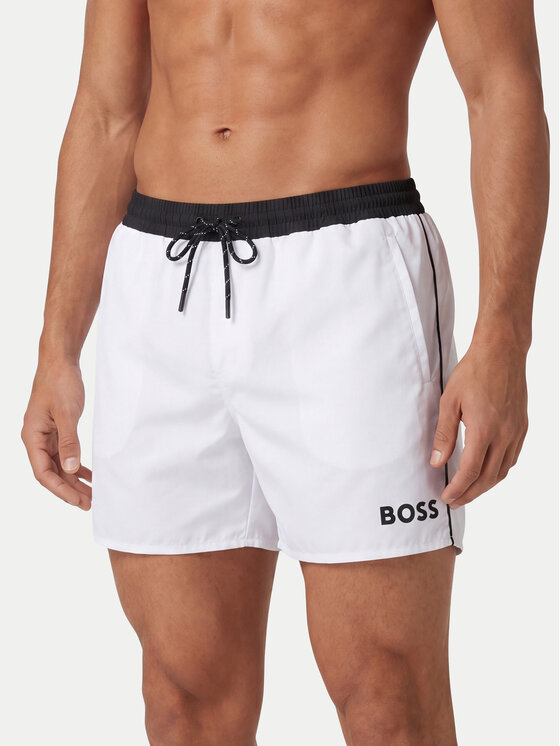 BOSS BOSS Plavecké šortky Starfish 50514429 Bílá Regular Fit