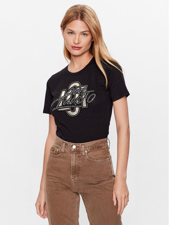 Liu Jo Liu Jo T-särk CF3320 JS003 Must Regular Fit