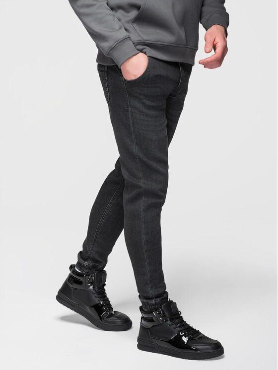Ombre Ombre Joggery OM-PADJ-0242 Czarny Jogger Fit