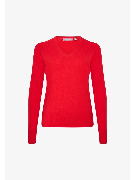 Style Republic Style Republic Sweter Kaszmir Czerwony Comfort Fit