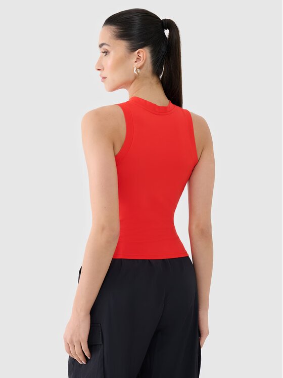 4F 4F Tričko 4FRSS25TSLEF221-62S Červená Slim Fit