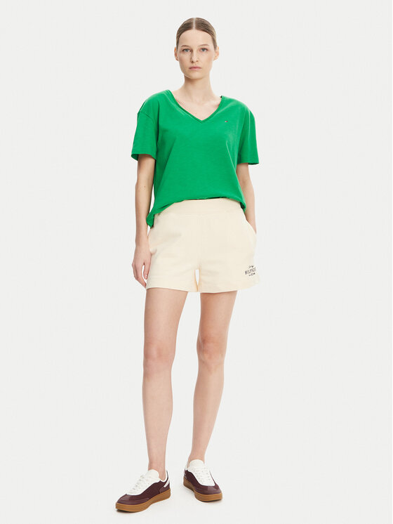 Tommy Hilfiger Tommy Hilfiger T-Shirt WW0WW43901 Zielony Relaxed Fit