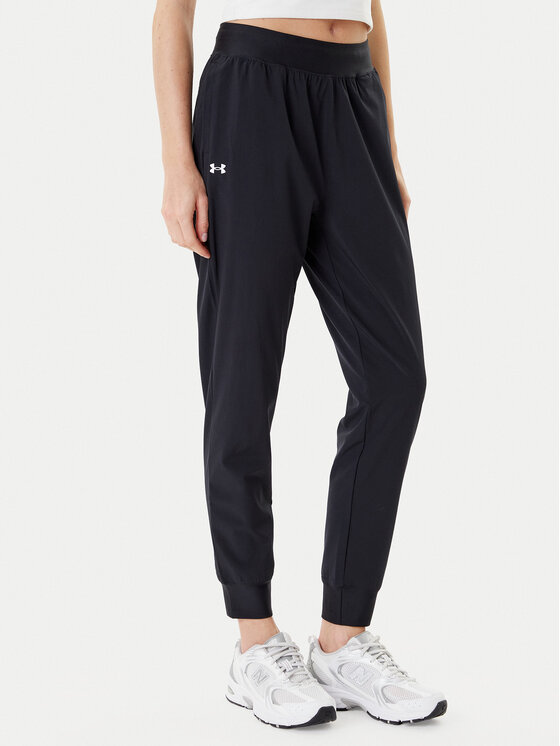 Under Armour Under Armour Pantaloni trening Armoursport High Rise Wvn Pnt 1382727-001 Negru Loose Fit