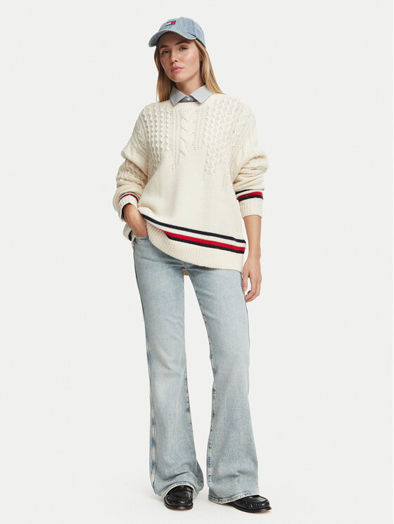 Tommy Jeans Tommy Jeans Pulover DW0DW23353 Crem Oversize