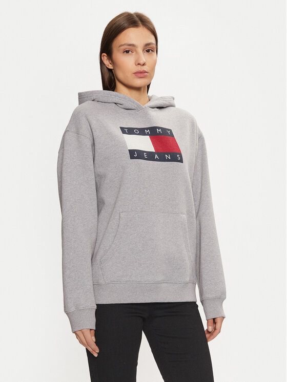 Tommy Jeans Tommy Jeans Mikina DW0DW19407 Šedá Relaxed Fit