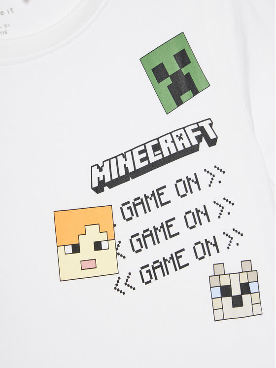 NAME IT NAME IT T-Shirt Jafar MINECRAFT 13238538 Biały Regular Fit