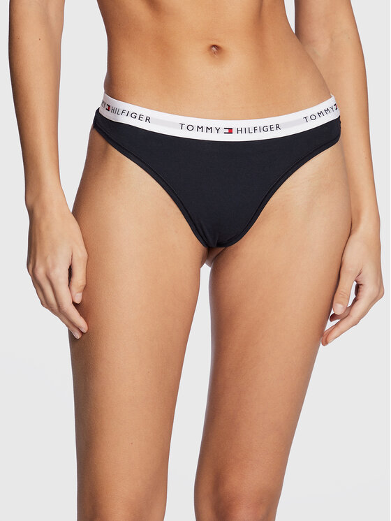 Tommy Hilfiger Stringové nohavičky UW0UW03835 Tmavomodrá