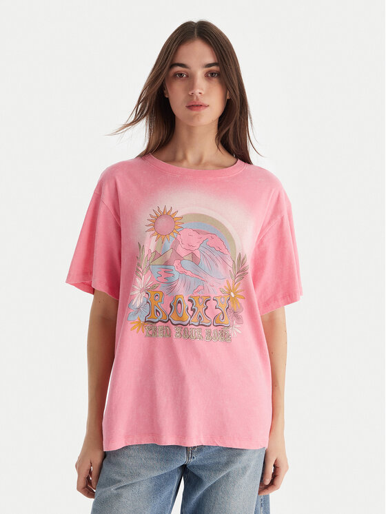 Roxy Roxy Póló Sunnyoversize Optic Wash ERJZT06022 Rózsaszín Oversize