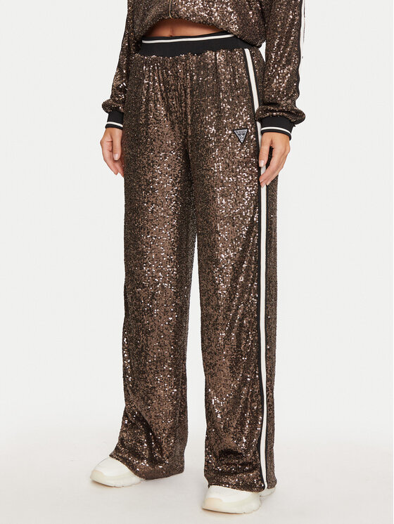 Guess Palazzo nohavice V4BB16 KCI90 Hnedá Relaxed Fit