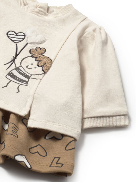 Mayoral Mayoral Vestito da giorno 2833 Beige Regular Fit