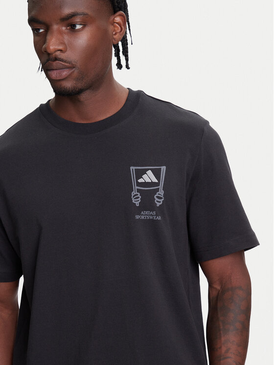 adidas adidas Tricou Stadium Crowd lJX7474 Negru Loose Fit