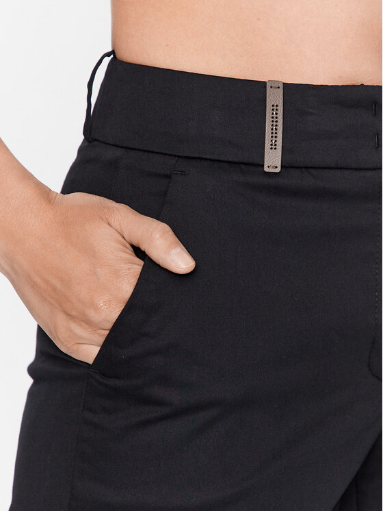 Peserico Peserico Hlače iz tkanine P04629 Črna Regular Fit