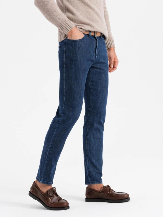 Ombre Ombre Jeansy OM-PADP-0216 Modrá Slim Fit