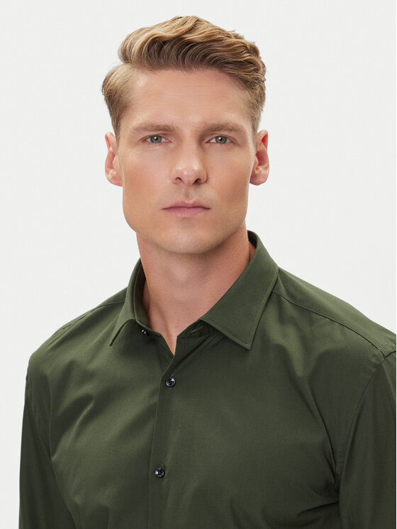 HUGO HUGO Marškiniai Kenno 50289499 Žalia Slim Fit