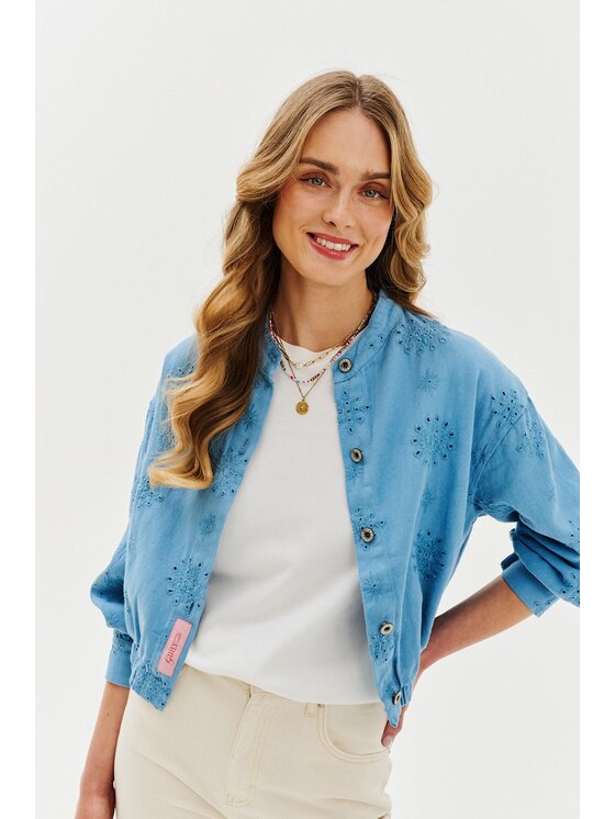 NAOKO NAOKO Prechodná bunda Dreamy Denim Modrá Regular Fit