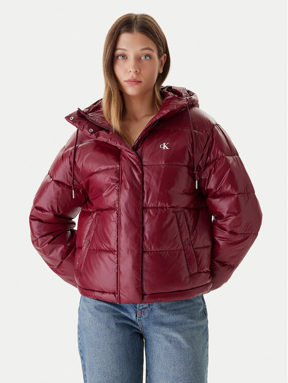 Calvin Klein Jeans Geacă de iarnă LV047D505G Vișiniu Relaxed Fit