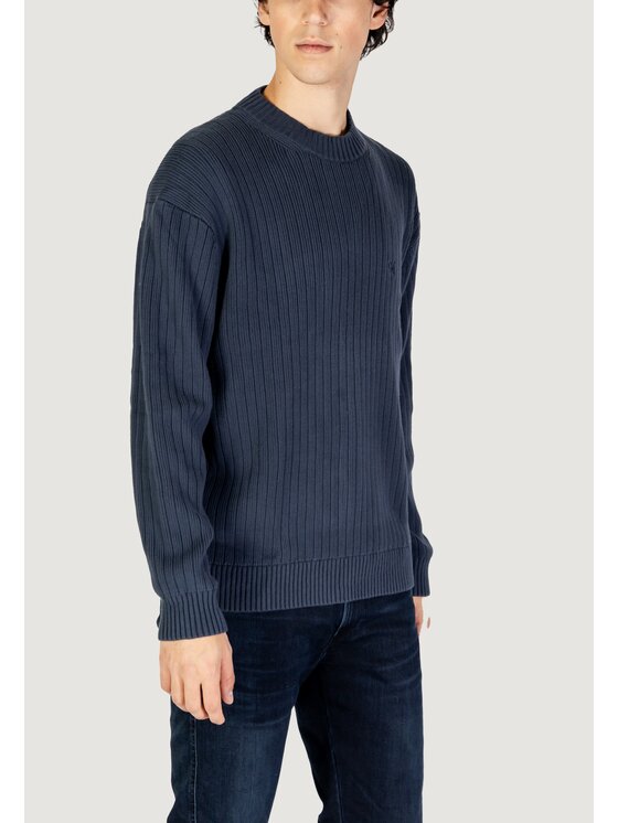 Calvin Klein Jeans Calvin Klein Jeans Sweter LINEAR Niebieski To Fit
