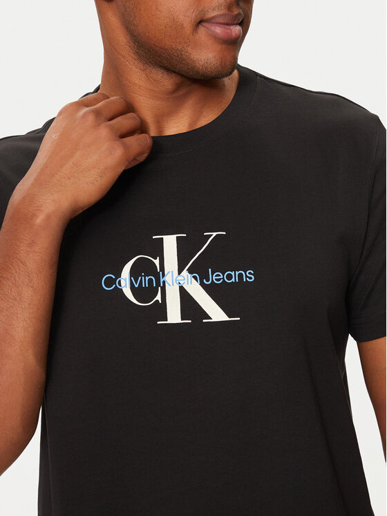 Calvin Klein Jeans Calvin Klein Jeans Tricou Distressed Monologo J30J326863 Negru Regular Fit