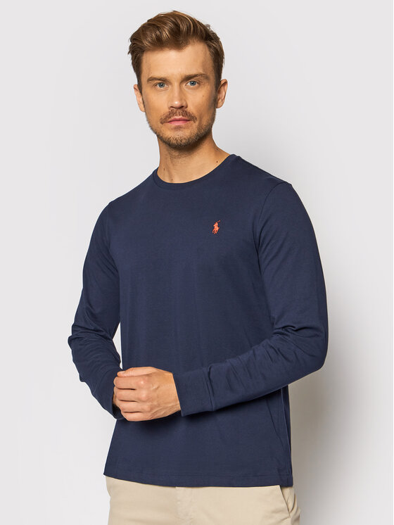 Polo Ralph Lauren Longsleeve krekls Classics 710671468024 Tumši zils Slim Fit