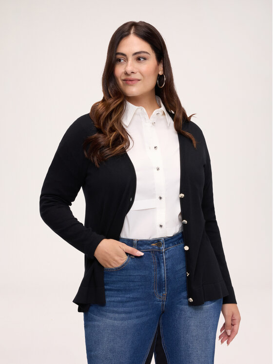 Fiorella Rubino Fiorella Rubino Kardigan M084L008356N033 Czarny Regular Fit