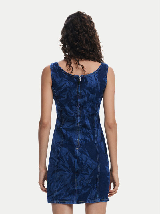 Desigual Desigual Дънкова рокля 25SWVD01 Тъмносин Slim Fit