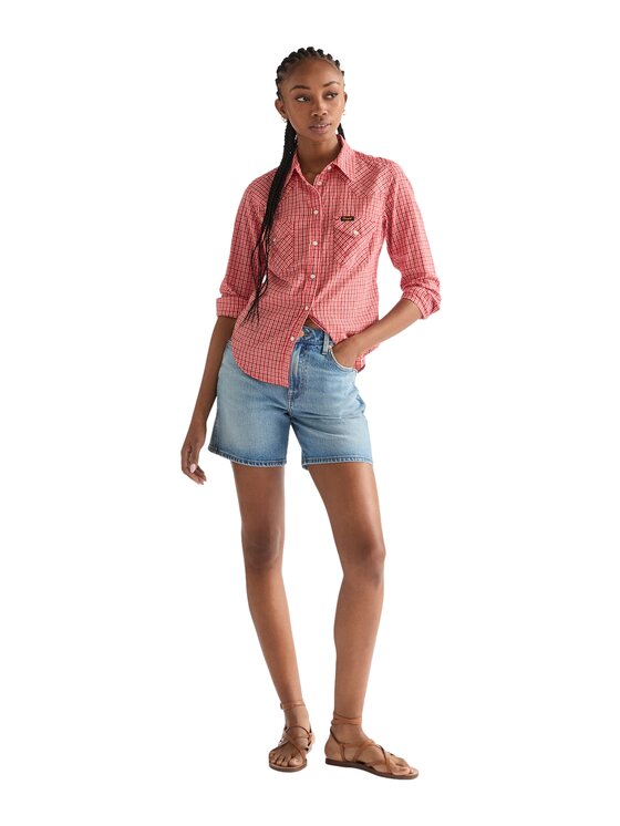 Wrangler Wrangler Szorty jeansowe COWBOY SHORT 5 INCH Niebieski Slim Fit