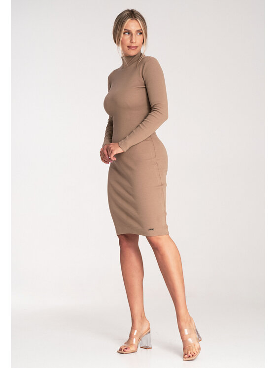 FIGL FIGLFIGL Vestito di maglia M1042 Beige Slim Fit