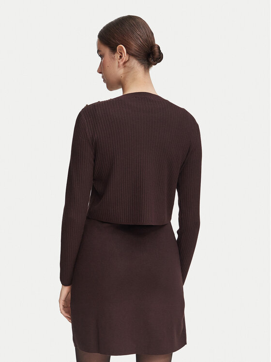 Morgan Morgan Sukienka dzianinowa 252-RMILOW Brązowy ciemny Slim Fit