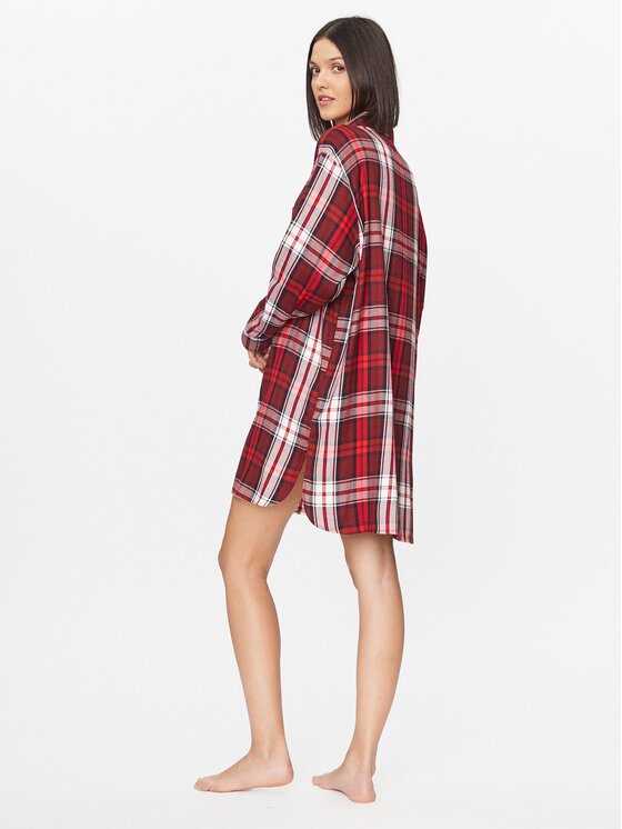 Tommy Hilfiger Tommy Hilfiger Cămașă de noapte UW0UW04874 Roșu Relaxed Fit