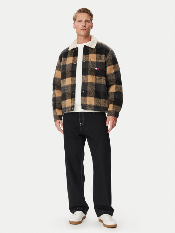 Tommy Jeans Tommy Jeans Särkjakk DM0DM23523 Pruun Regular Fit