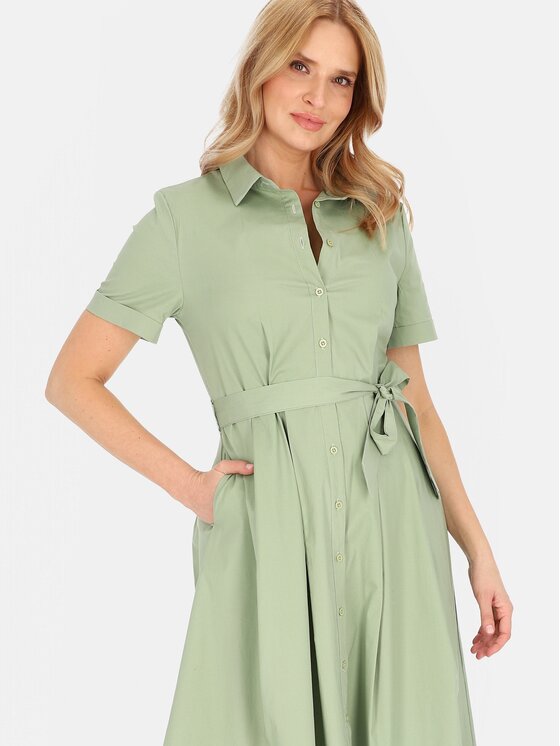 Perso Perso Letní šaty RBE255729F Zelená Regular Fit