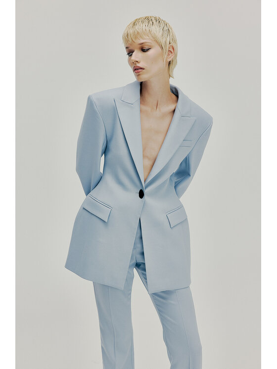 Epuzer Epuzer Giacca da abito Peplum wool Azzurro chiaro Standard Fit