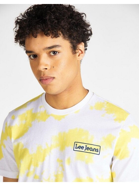 Lee Lee T-shirt TIE DYE TEE Bianco Regular Fit