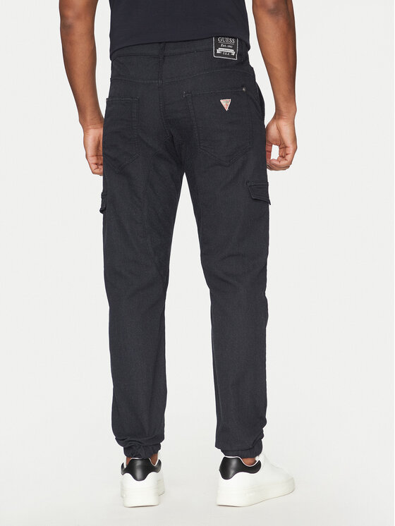 Guess Guess Pantaloni din material M5RB54 WGXY1 Bleumarin Slim Fit