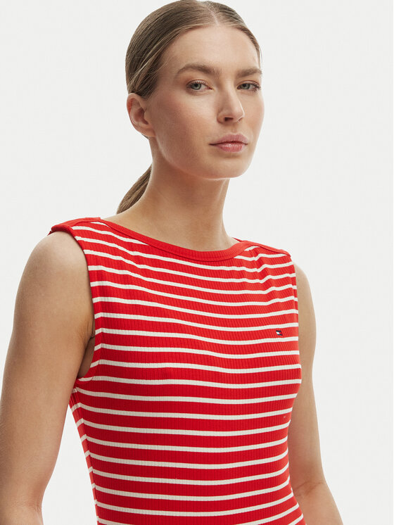 Tommy Hilfiger Tommy Hilfiger Každodenní šaty WW0WW49311 Červená Slim Fit