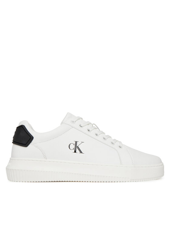 Sneakers Calvin Klein Jeans Chunky Cupsole Ru Patch Lth YM0YM01296 Alb