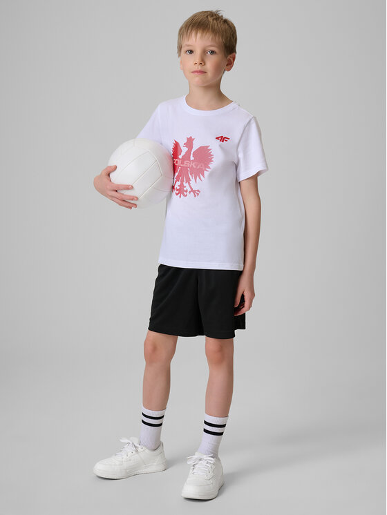 4F 4F T-Shirt FAN FOOTBALL COLLECTION Biały Regular Fit