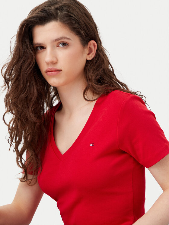 Tommy Hilfiger Tommy Hilfiger T-Shirt New Cody WW0WW40584 Czerwony Slim Fit