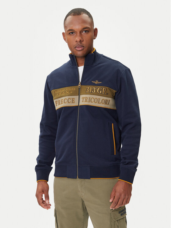 Aeronautica Militare Bluza 252FE2066UP00350 Granatowy Regular Fit