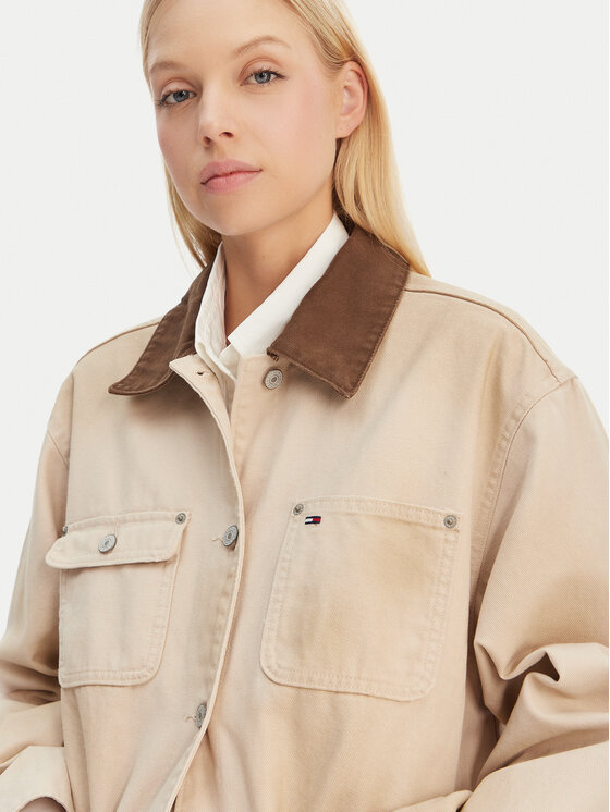 Tommy Jeans Tommy Jeans Prijelazna jakna Distressed Chore DW0DW22599 Bež Relaxed Fit