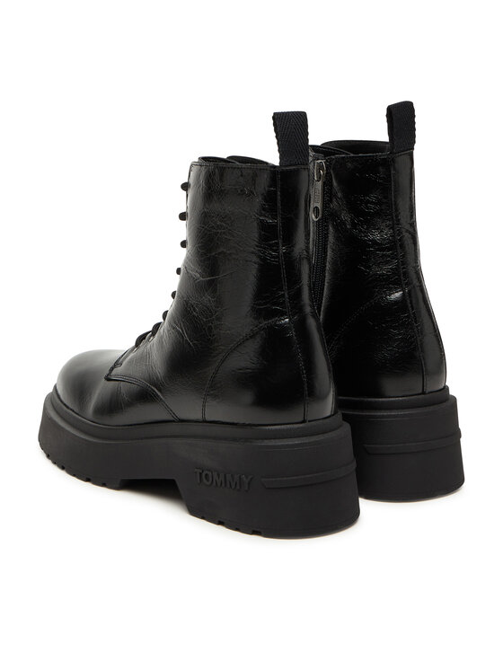 Tommy Jeans Tommy Jeans Botine Tjw Chunky Shiny EN0EN02848 Negru