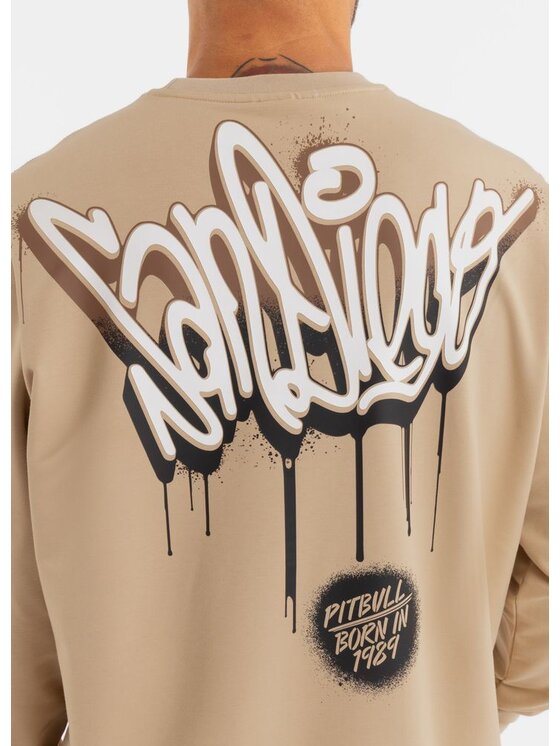 PITBULL PITBULL Bluza GRAFFITI Beżowy Regular Fit