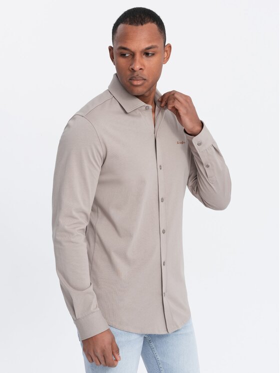 Ombre Ombre Košile OM-SHCS-0138 Šedá Regular Fit
