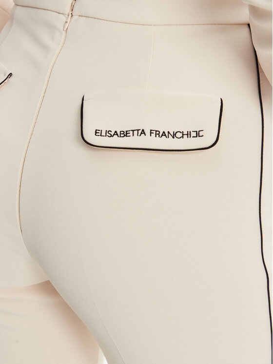 Elisabetta Franchi Elisabetta Franchi Spodnie materiałowe PA-084-51E2 Écru Regular Fit