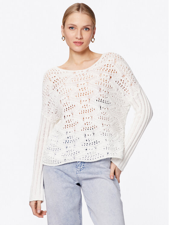 Pull Marc Aurel En Lin Bi-matière Effet Scintillant Beige - Taille 42/L - Occasion Très Bon état