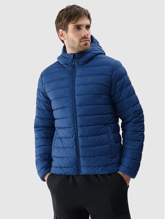 4F 4F Kurtka puchowa BASIC+ Turkusowy Regular Fit
