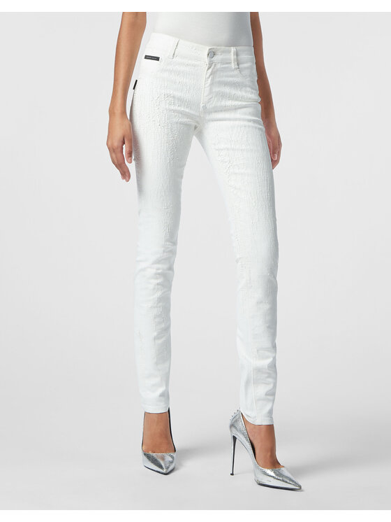 PHILIPP PLEIN PHILIPP PLEIN Jeggins 3099 Bílá Jegging Fit